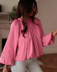 Blouse Oxana rose dos nu manches 3/4