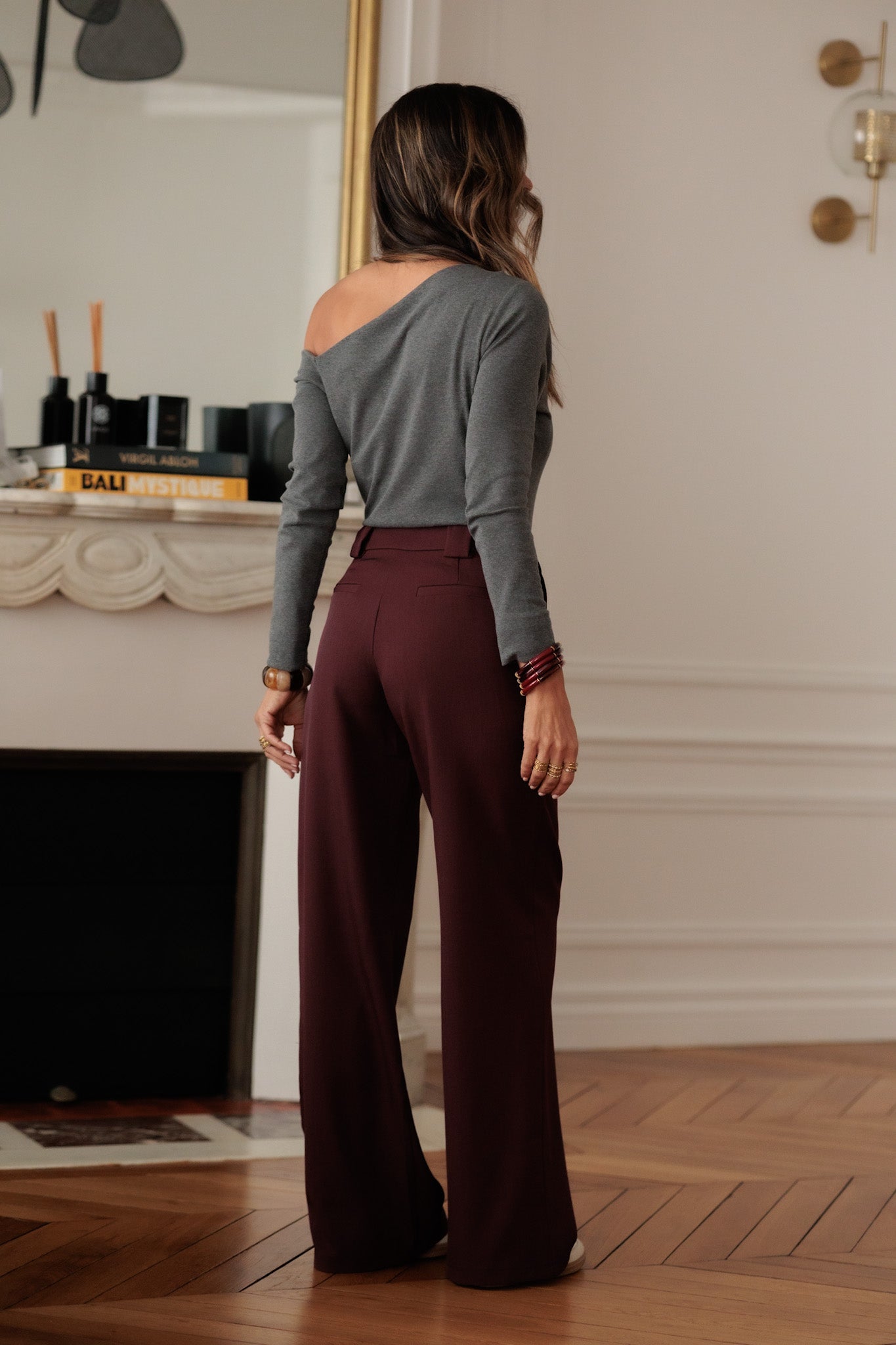 Pantalon Eddie bordeaux