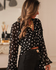 Blouse Maja à pois noirs