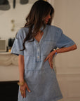 Robe en jean Manola bleu clair