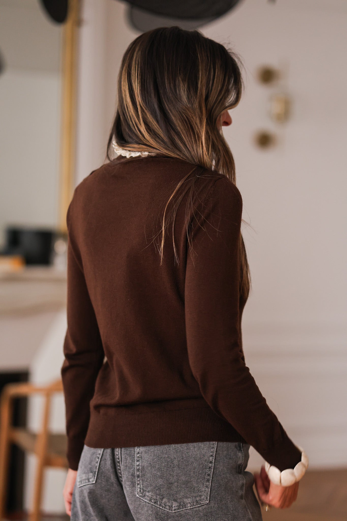 Pull Rachel marron