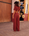 Combi-pantalon Ysé terracotta