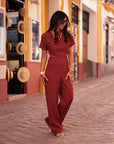 Combi-pantalon Ysé terracotta