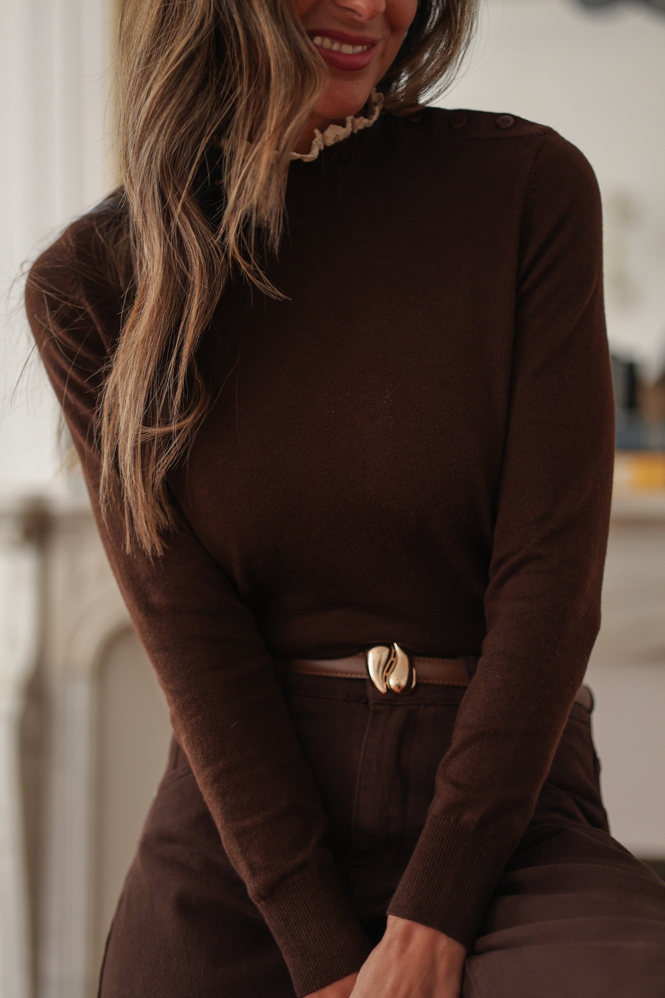 Pull Rachel marron