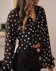 Blouse Maja à pois noirs