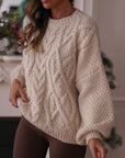 Pull Collynn torsadé beige