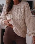 Pull Collynn torsadé beige