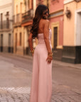 Ensemble Pia rose poudré, bustier et pantalon large (vue 5)