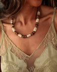 Collier Azura en acier inoxydable ivoire doré style bohème (vue 5)
