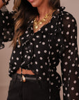 Blouse Maja à pois noirs