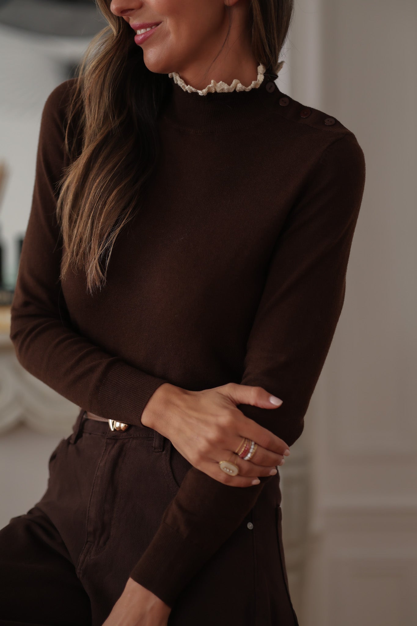 Pull Rachel marron
