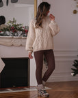 Pull Collynn torsadé beige