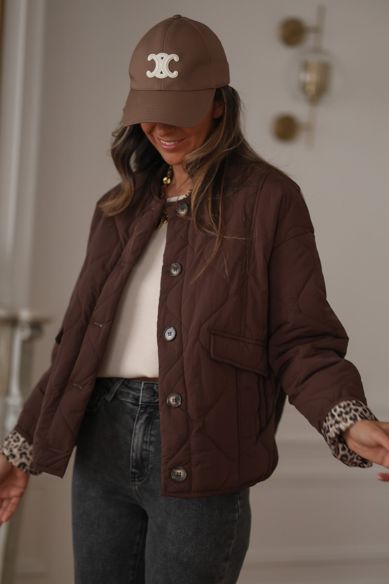 Veste May matelassée marron