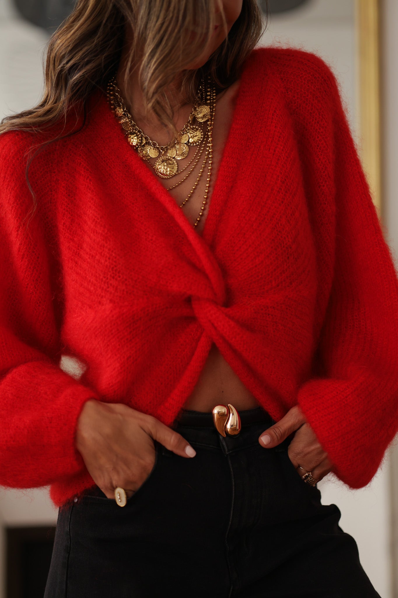 Pull Femme Angora Rouge - Mélange Doux Taille M Ou L - Neuf Avec étiquettes