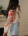 Chemise femme écrue imprimée coupe fluide loose Poppy (vue 3)