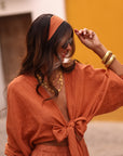 Ensemble Belize terracotta, top noué, short et bandeau (vue 9)