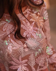 Top femme rose à sequins et broderies Numa (vue 5)