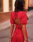 Robe Célinda longue rouge