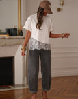 Tee-shirt blanc en dentelle