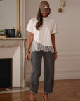 Tee-shirt blanc en dentelle