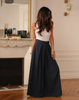 Pantalon Iris bleu marine à carreaux