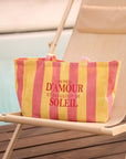 Grand cabas femme rose et jaune Soleil (vue 2)