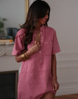 Robe en jean Manola rose