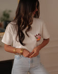 Tee-shirt femme blanc en coton imprimé Bahia Brasil (vue 6)