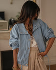 Veste Melly en jean bleu clair en coton