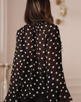 Blouse Maja à pois noirs