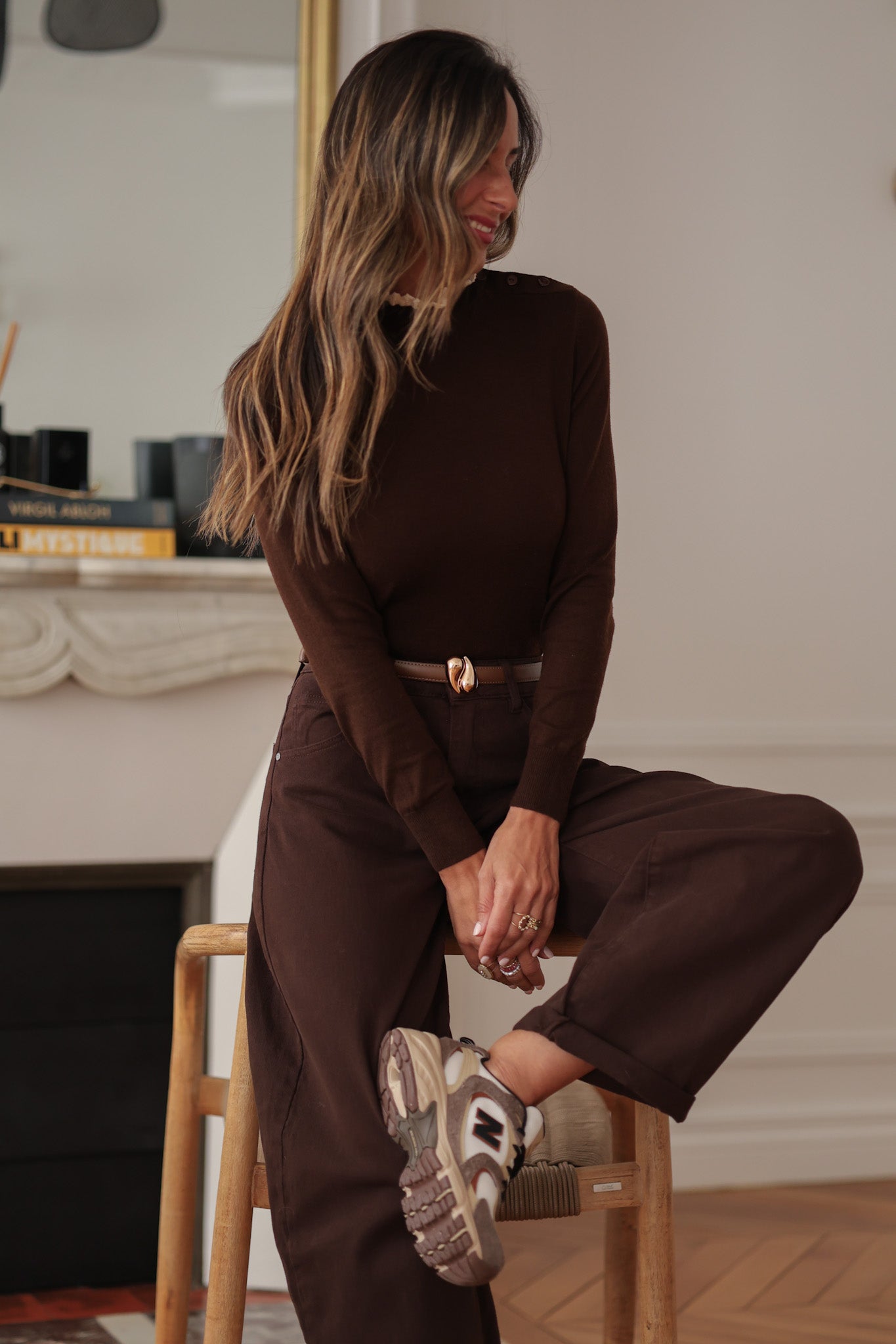 Pull Rachel marron