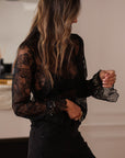 Blouse Justina noire dentelle