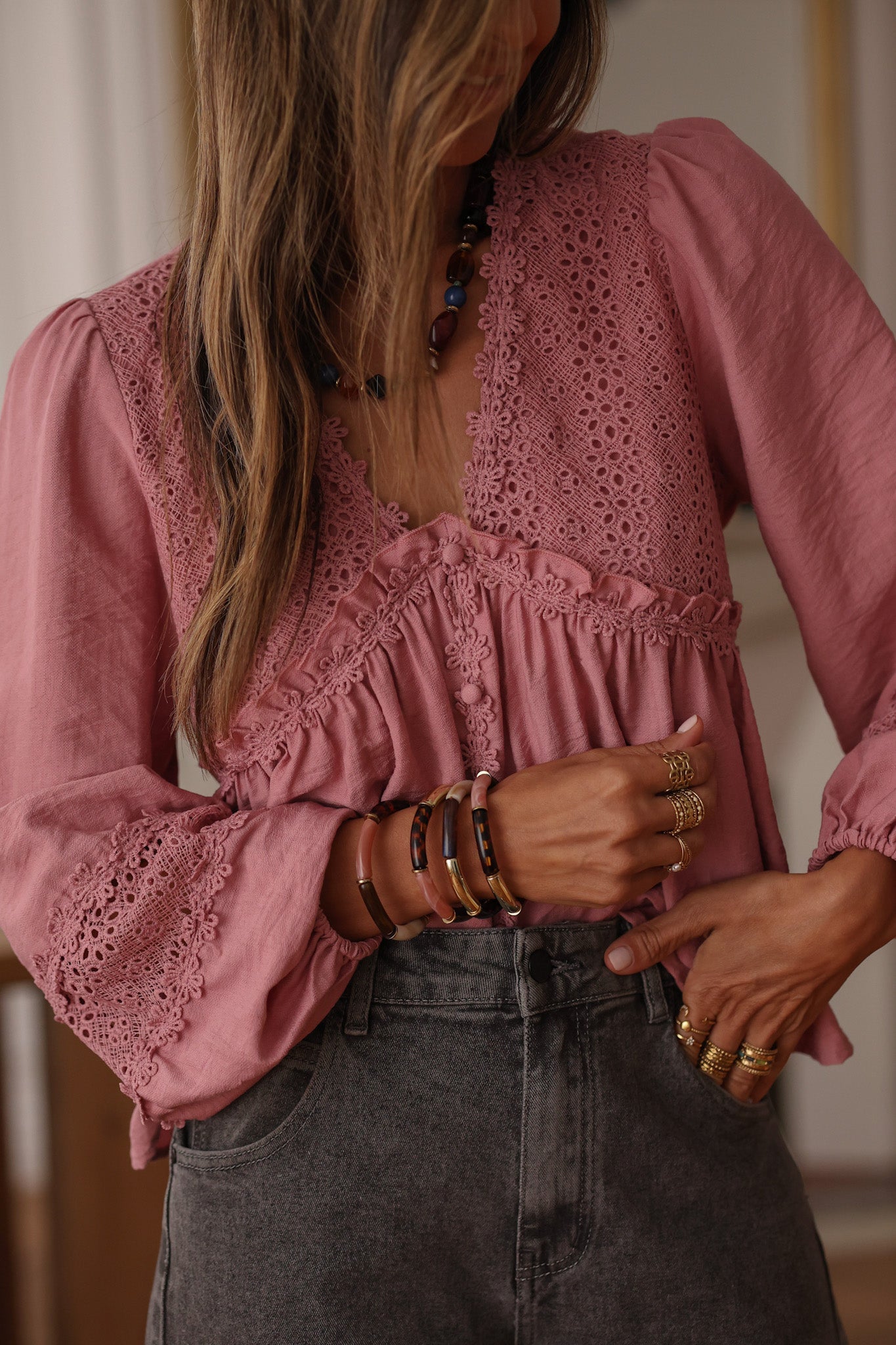 Blouse Laya rose