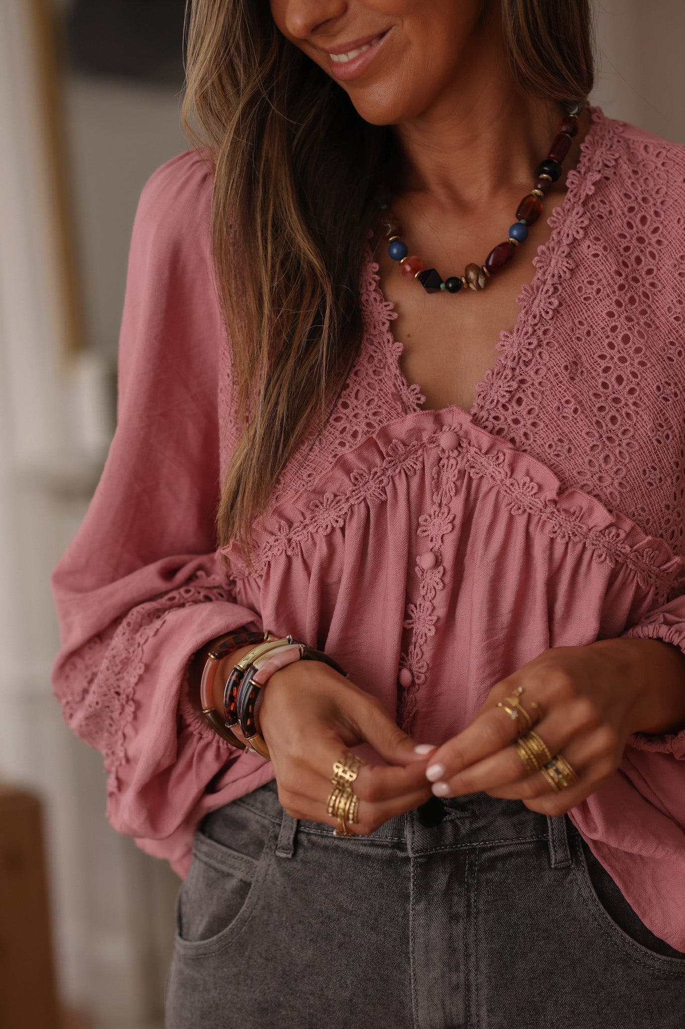 Blouse Laya rose