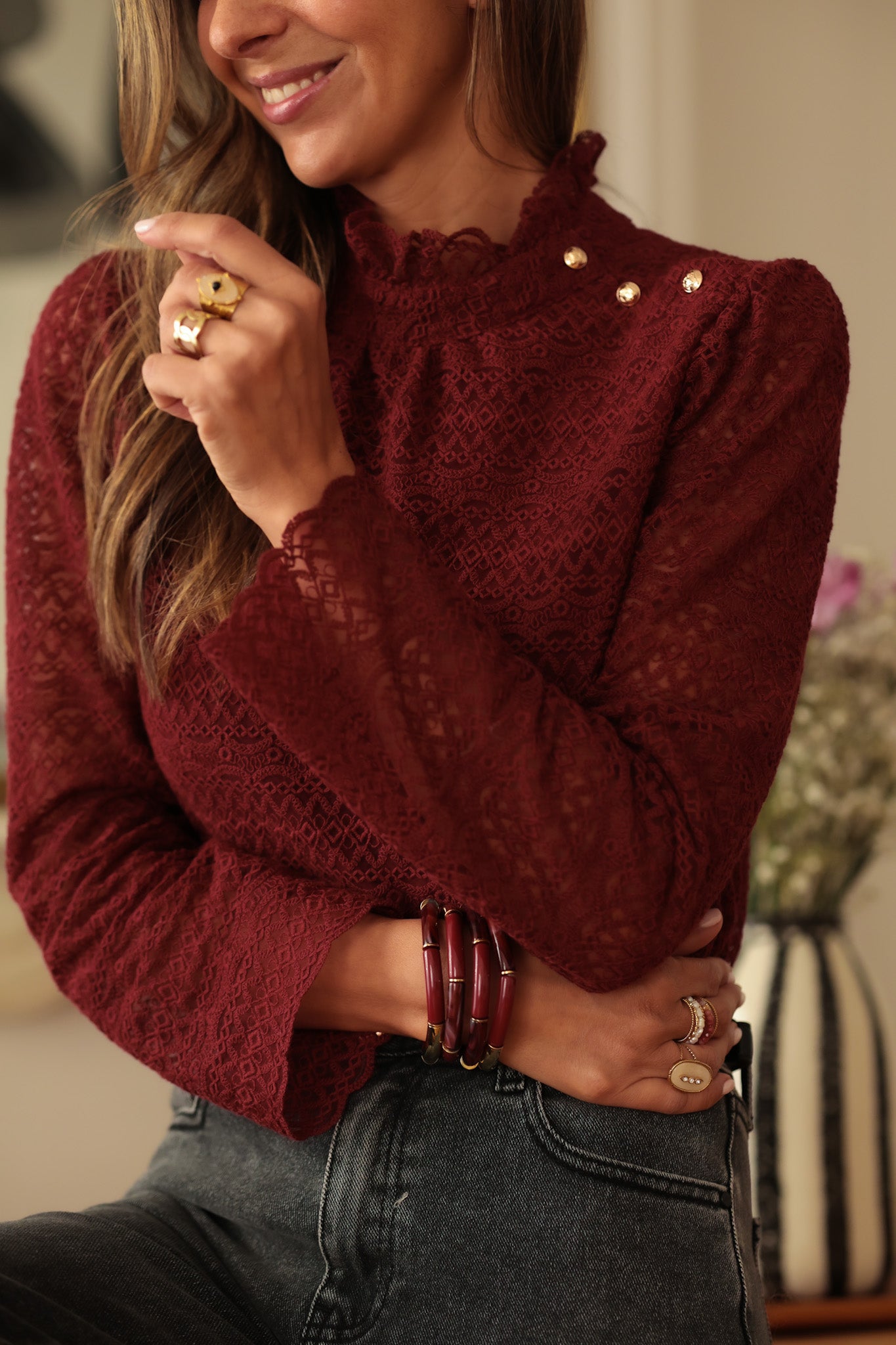 Blouse Margot bordeaux
