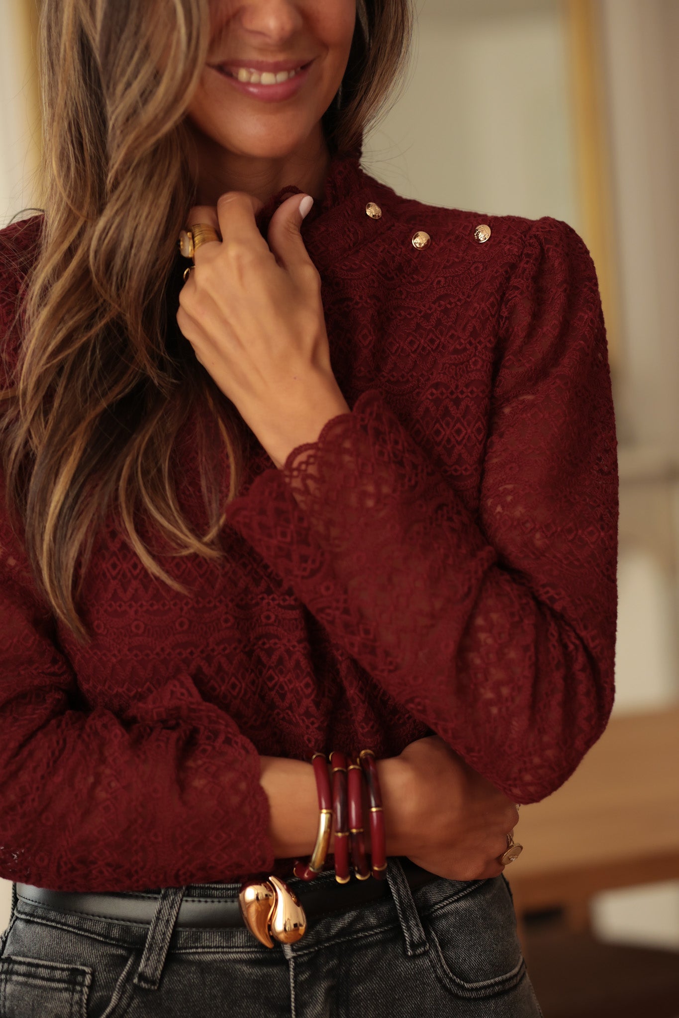 Blouse Margot bordeaux