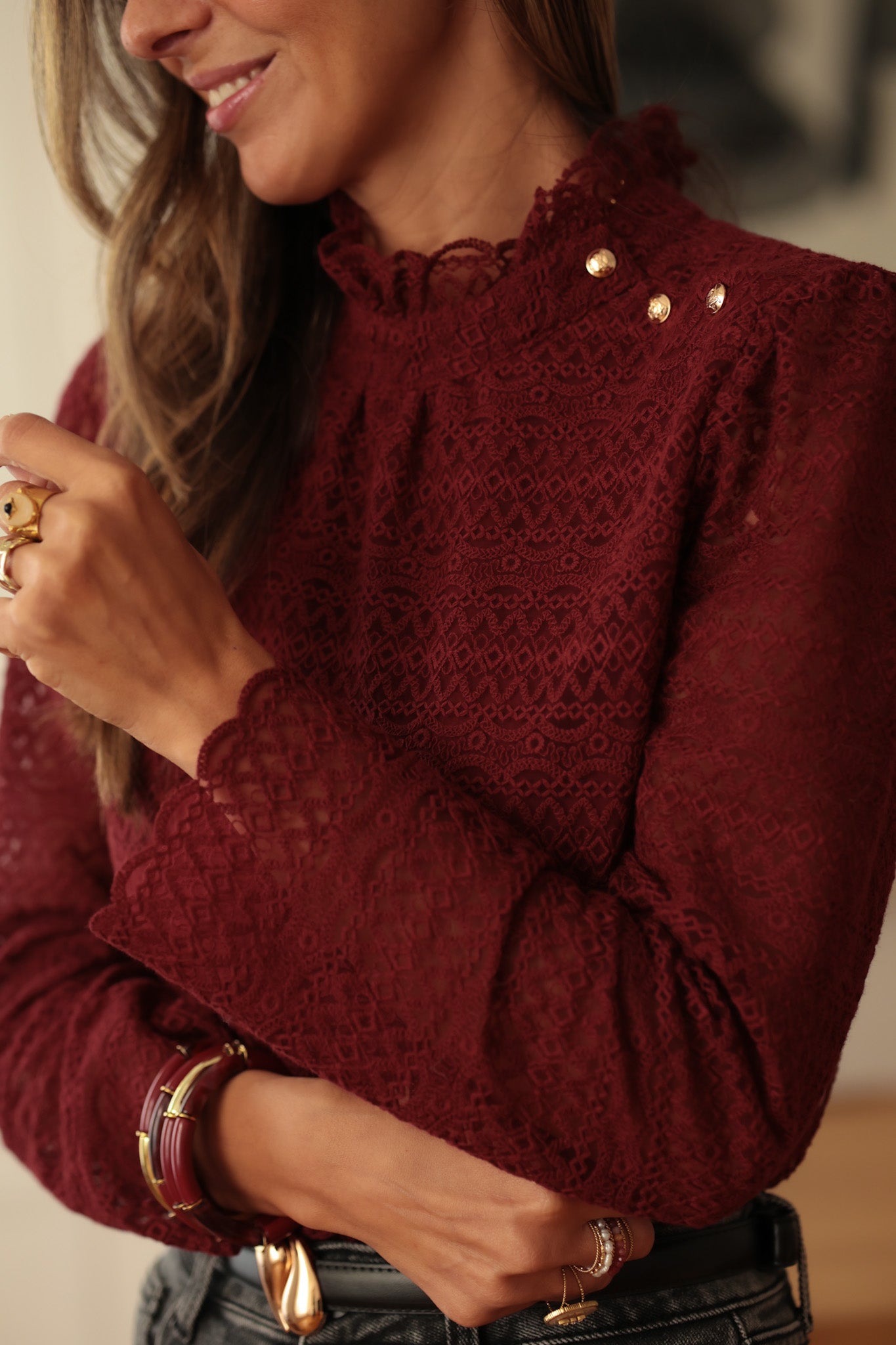 Blouse Margot bordeaux