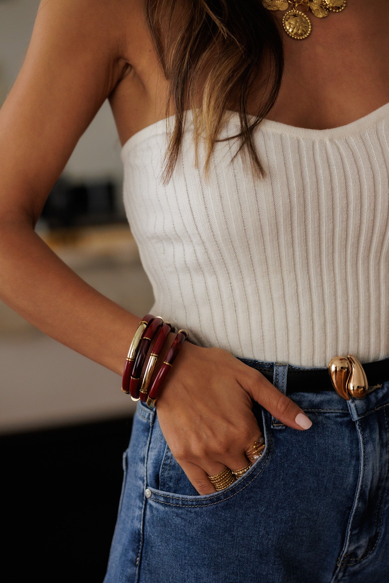 Bracelet Ambre bordeaux