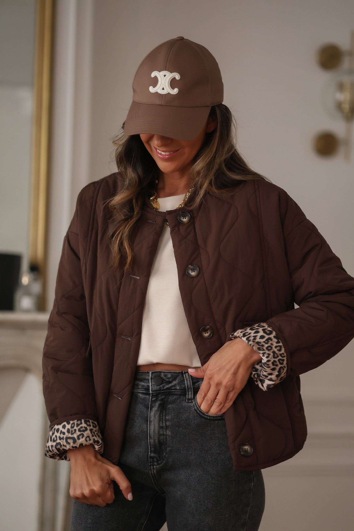 Veste May matelassée marron