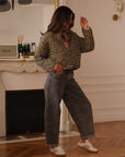 Veste Nélie matelassée leopard