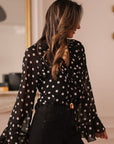 Blouse Maja à pois noirs