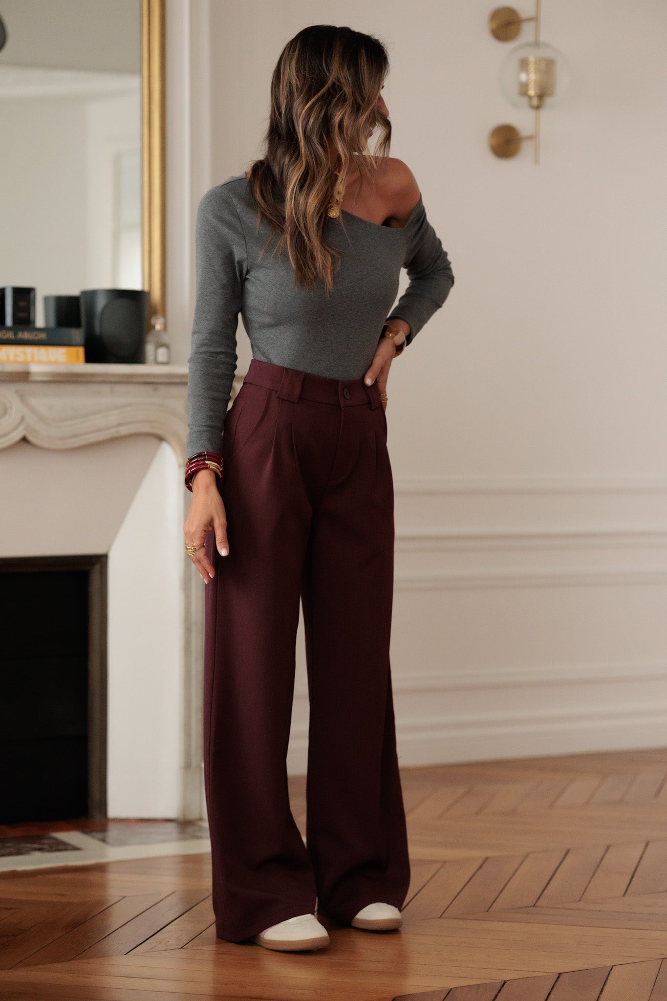 Pantalon Eddie bordeaux
