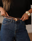 Ceinture Élia taupe en cuir