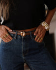 Ceinture Élia taupe en cuir