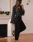 Blouse Maja à pois noirs