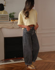 Tee-shirt femme jaune manches courtes (vue 4)