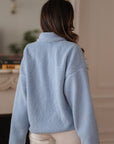 Polaire femme bleue à zip col montant (vue 8)