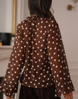 Blouse Maja à pois marron