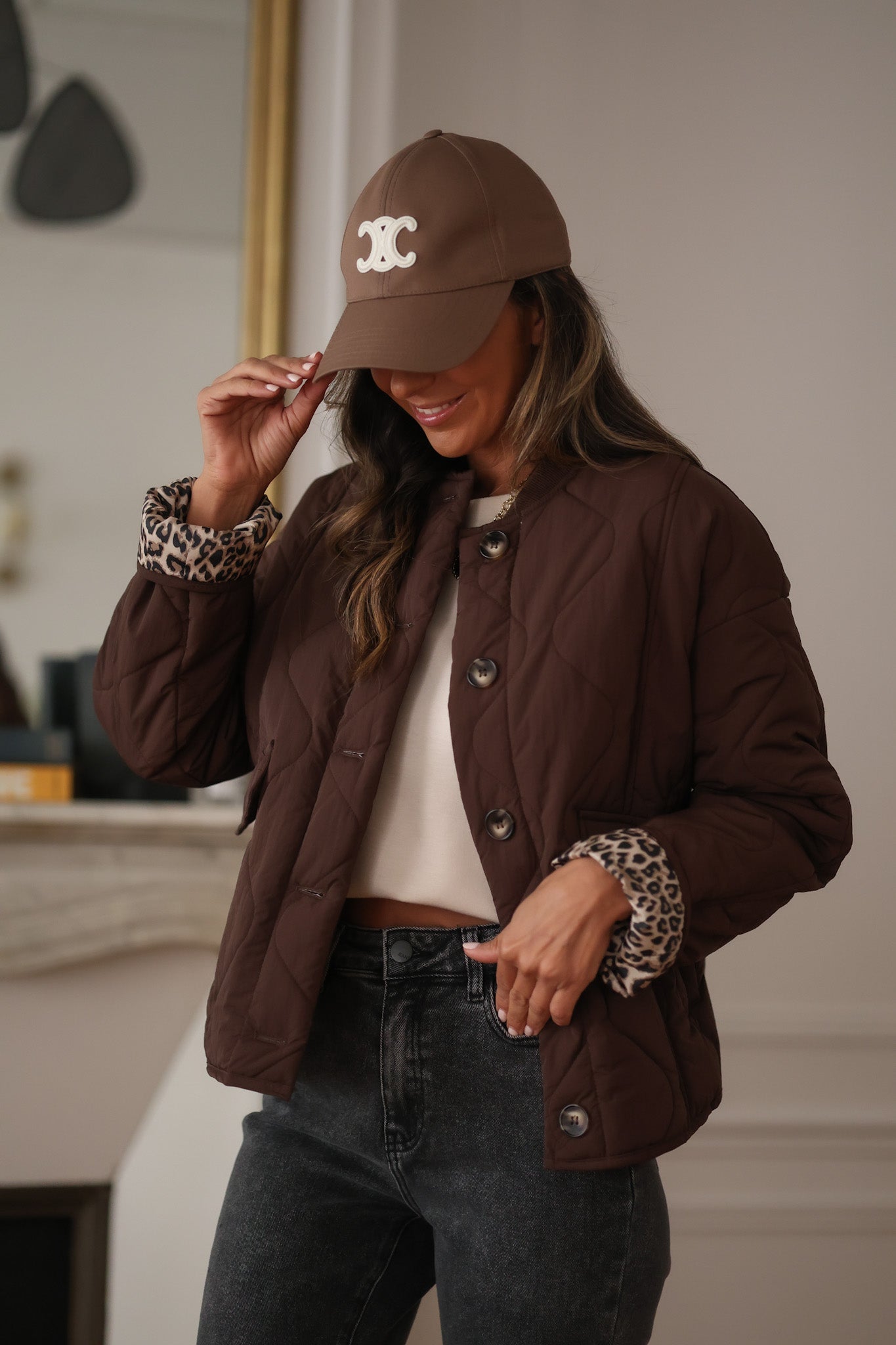 Veste May matelassée marron