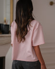 Tee-shirt femme rose manches courtes (vue 6)